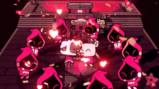 A screenshot from Cult of the Lamb by Devolver Digital.